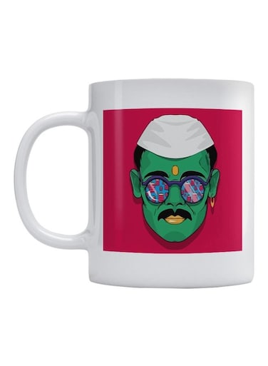 Indian Man Printed Mug White/Red/Green