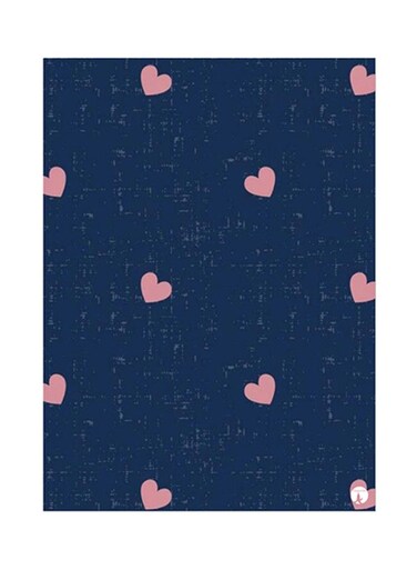 Hearts Metal Plate Poster Blue/Pink 15 x 20cm