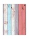 Wood Grain Themed Decorative Metallic Plate Pink/White/Blue 20x15cm