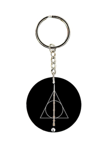 Plastic Harry Potter Printed Keychain Black/White