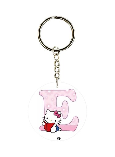 Initial E Designed Dual Sided Keychain