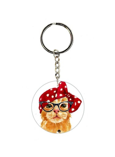 Cat Printed Keychain