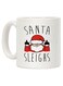 Santa Sleighs Printed Coffee Mug White/Red/Black