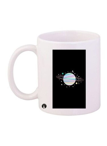 Planet Printed Coffee Mug White/Black/Blue