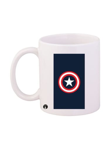 Captain America Printed Mug White/Blue/Red Standard Size