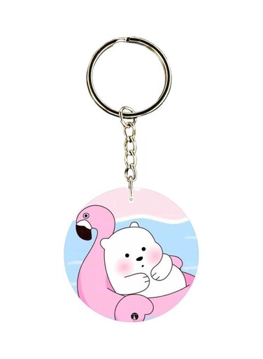 Single Sided Bear Themed Keychain