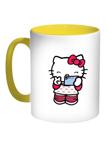 Hello Kitty Printed Coffee Mug Yellow/White/Pink