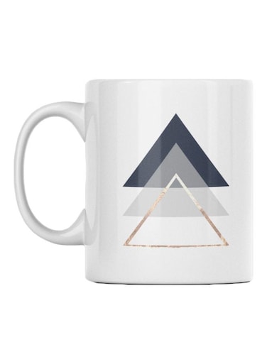 Triangle Printed Mug White/Black/Grey