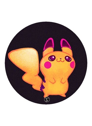 Pikachu Printed Fridge Magnet Black/Yellow/Purple 5.5cm