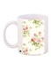 Flower Printed Coffee Mug White/Green/Pink 11ounce