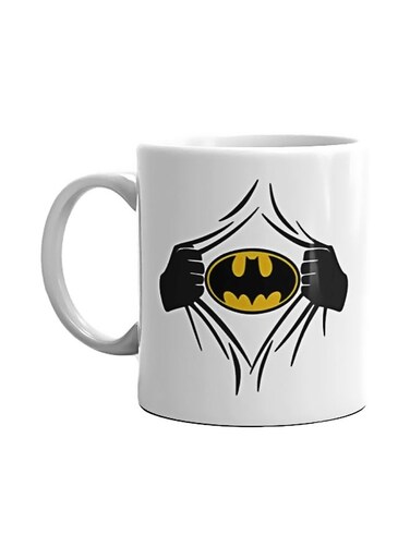 Batman Printed Mug White/Black/Yellow