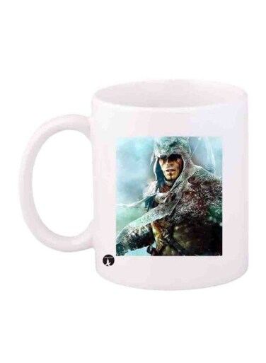 Assassin's Creed Video Game Character Printed Mug White/Blue/Grey