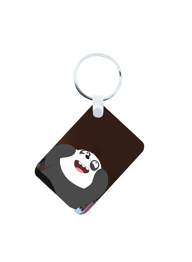 Panda Printed Keychain Brown/Grey/White