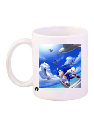 Sonic Printed Coffee Mug White/Blue