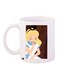 Doll Printed Ceramic Coffee Mug White/Brown/Yellow 11ounce