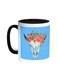 Abstract Art Of The Skull Of A Deer Printed Coffee Mug Black/White 11ounce