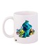 Monsters Printed Coffee Mug White/Blue/Green 11ounce