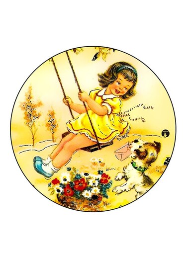 Girl Printed Fridge Magnet Multicolour