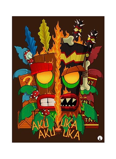 Video Game Crash Metal Plate Poster Multicolour