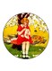 Vintage Art Printed Fridge Magnet Multicolour