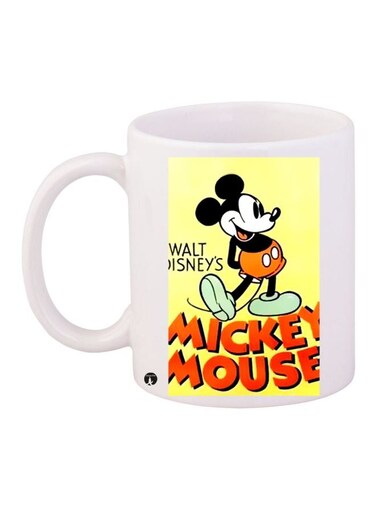 Mickey Mouse Themed Coffee Mug White/Yellow/Red