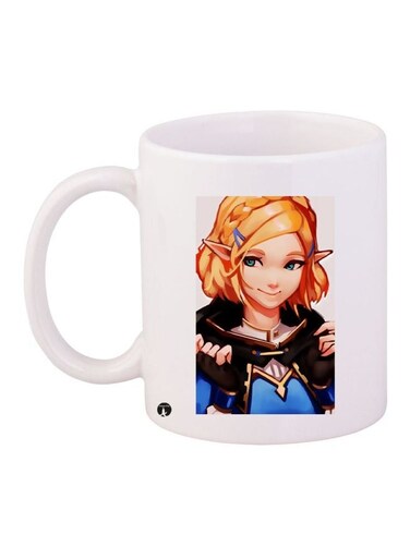 Girl Printed Coffee Mug White/Black/Blue 11ounce