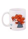 Cartoon Girl Printed Coffee Mug White/Orange/Blue 11ounce