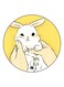 A Bunny Printed Fridge Magnet White/Yellow/Black
