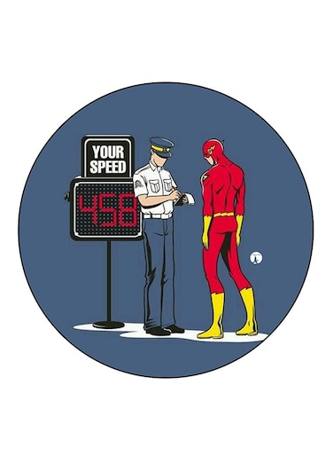 The Flash Printed Fridge Magnet Round Multicolour
