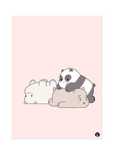We Bare Bears Metal Plate Poster Multicolour 15x20centimeter