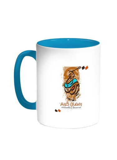 Ramadan Kareem Printed Coffee Mug Turquoise/White 11ounce