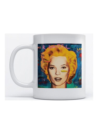 Mug Pop Art Woman for Coffee and Tea White