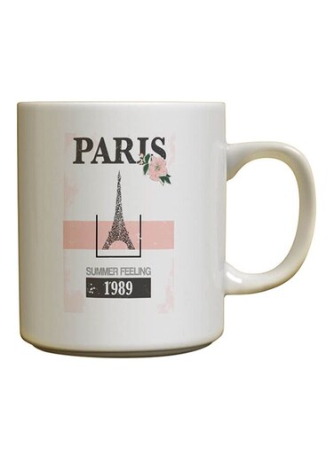 Paris Summer Design Ceramic Mug Multicolour 12ounce