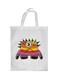 Cartoons Printed Shopping Bag White