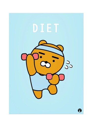 A Bear Metal Plate Poster Blue/Orange