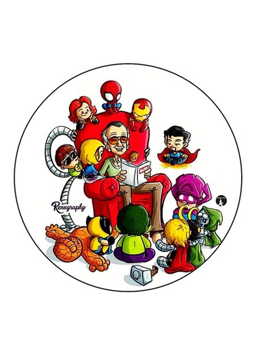 Superheroes Printed Fridge Magnet Multicolour