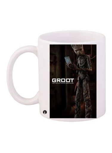 Groot Printed Coffee Mug White/Brown/Black 11ounce