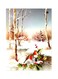Birds Themed Printed Plate White/Brown/Green 20x15cm