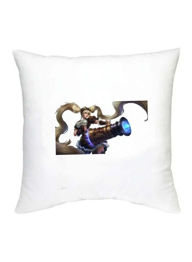 Mobile Legends Character Printed Decorative Cushion White/Brown/Blue 16x16inch