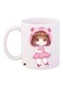 Cartoon Girl Printed Coffee Mug White/Pink/Brown
