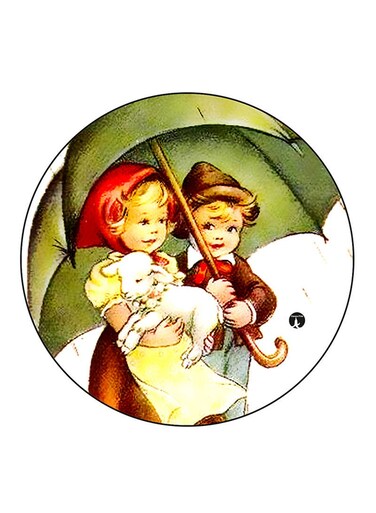 Vintage Art Printed Fridge Magnet Multicolour