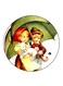 Vintage Art Printed Fridge Magnet Multicolour