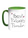 Best Friends For Ever Printed Coffee Mug Green/White/Black 325ml