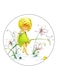 Girl Printed Fridge Magnet Round Multicolour