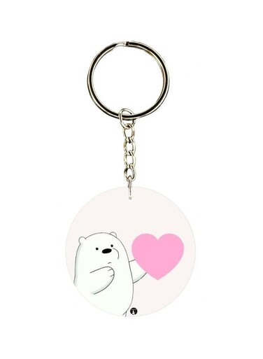 Bear Printed Single Sided Keychain