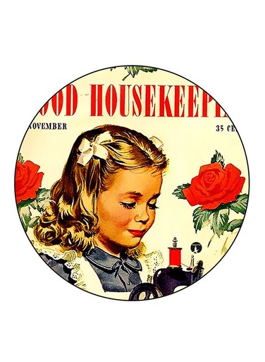 Vintage Art Printed Fridge Magnet Multicolour