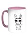 Cartoon Drawings - Rabbits Printed Coffee Mug White/Pink 11ounce