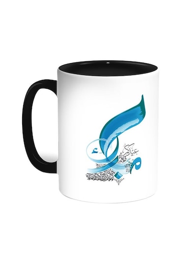 Congratulations On Eid Printed Coffee Mug Black/White 11ounce