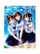 Cartoon Girls Printed Metallic Plate Blue/Beige/Brown 20x15cm