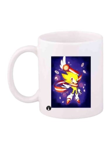 Sonic Printed Coffee Mug White/Yellow/Blue